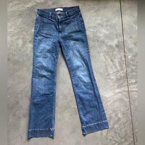 Loft, wide leg trouser, 25/0, dark wash jeans